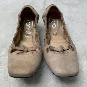 Tod's Women's Nude Leather Flats Great for a Dying DIY Proyect Size 36 1/2